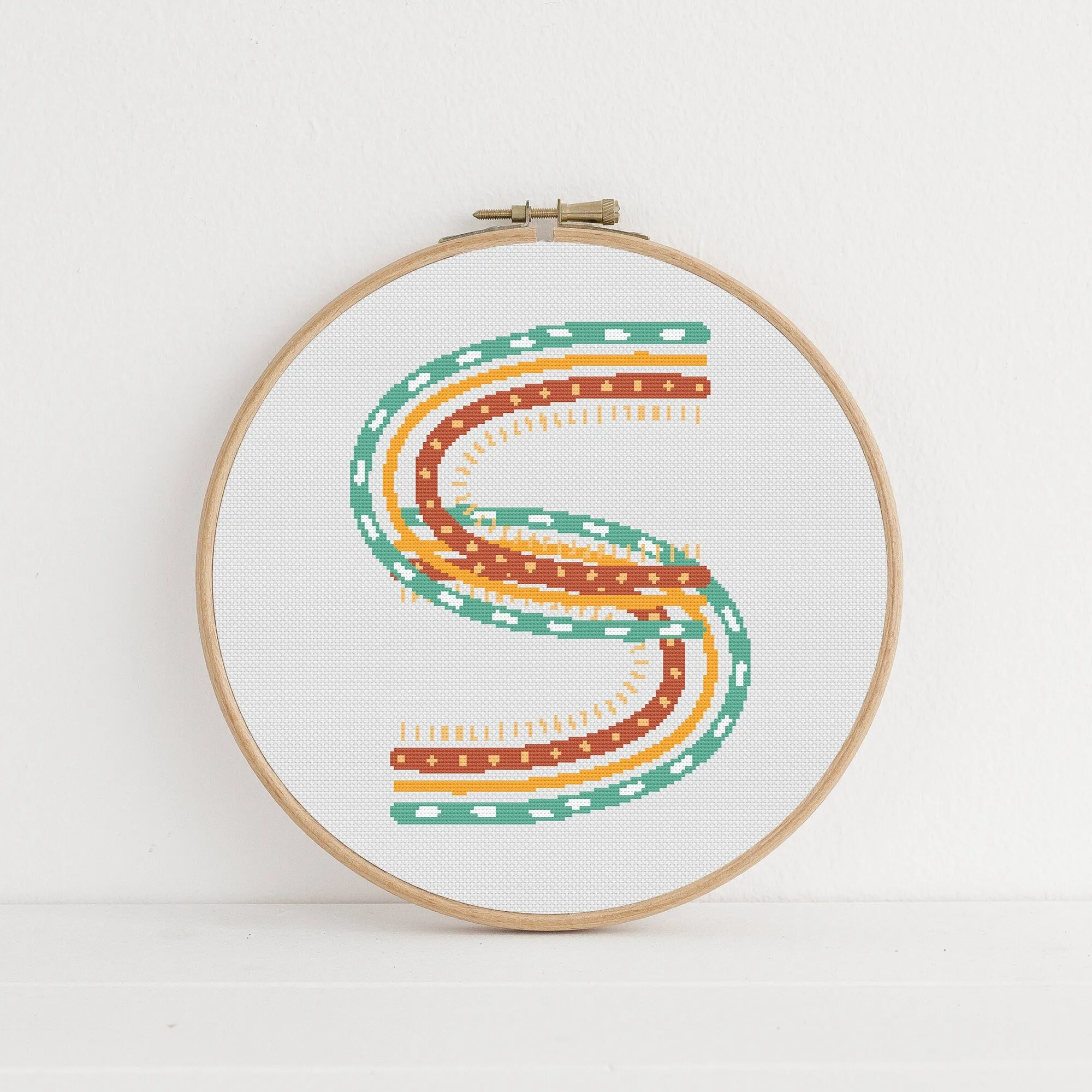 Boho Letter S Cross Stitch Pattern #761