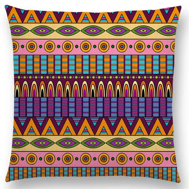 Boho Primitive Geometric Pattern Pillow Case