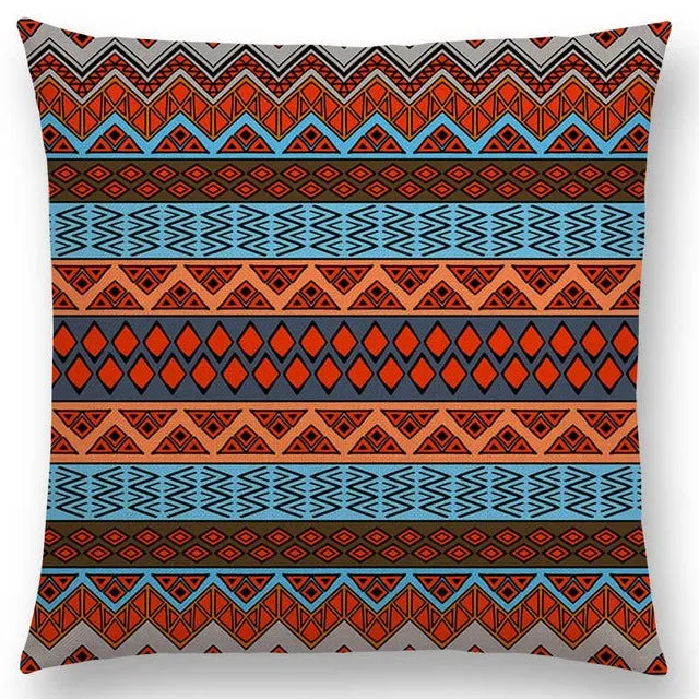 Boho Primitive Geometric Pattern Pillow Case