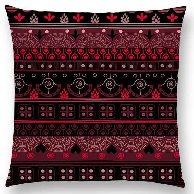 Boho Primitive Geometric Pattern Pillow Case