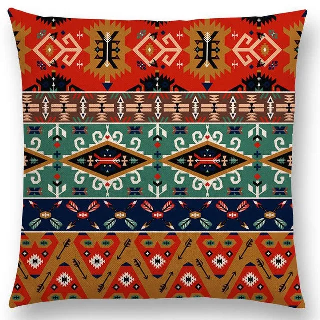 Boho Primitive Geometric Pattern Pillow Case