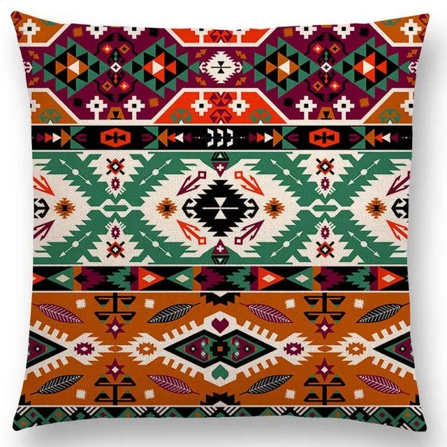 Boho Primitive Geometric Pattern Pillow Case