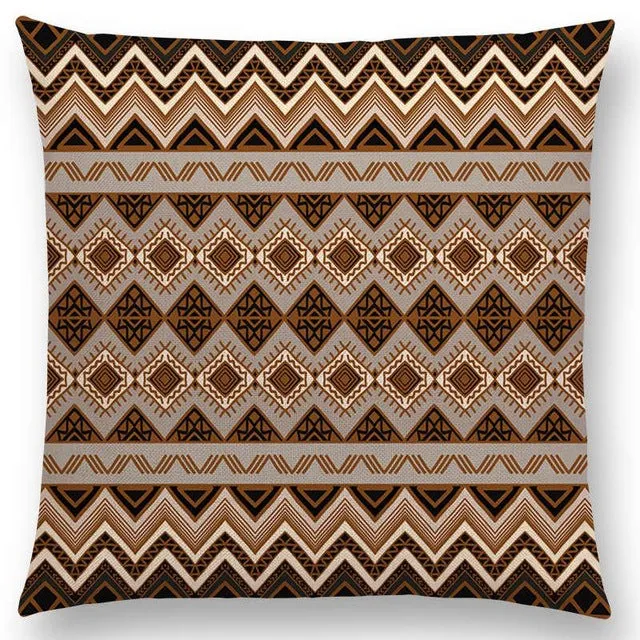 Boho Primitive Geometric Pattern Pillow Case