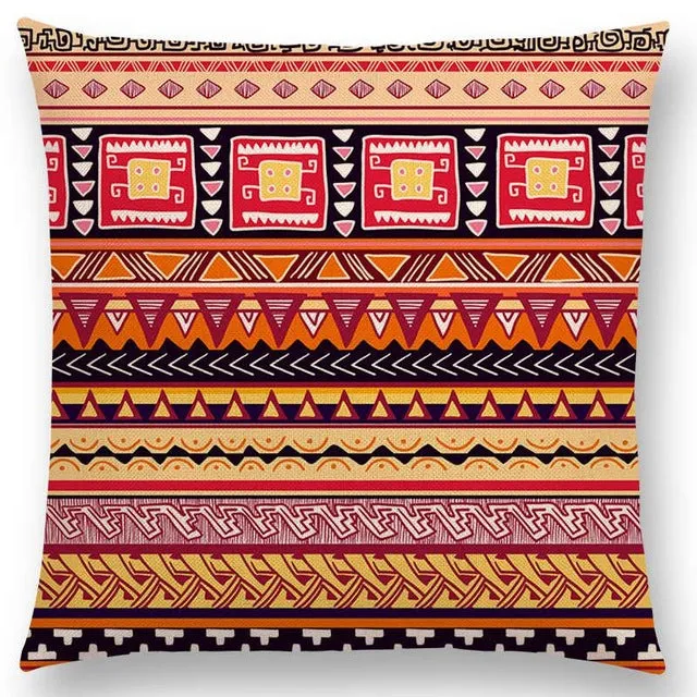 Boho Primitive Geometric Pattern Pillow Case