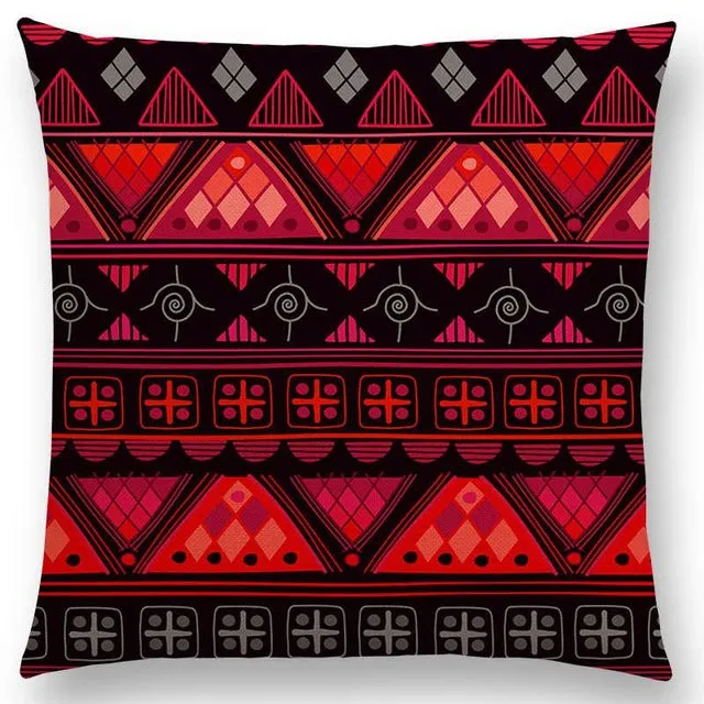 Boho Primitive Geometric Pattern Pillow Case