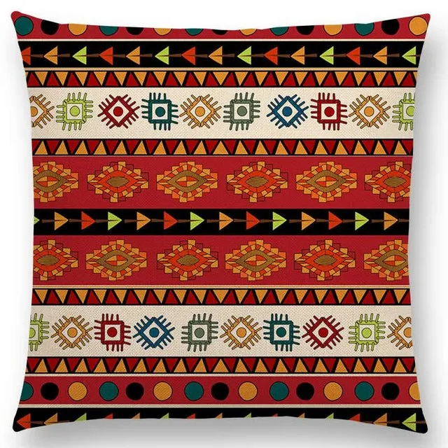 Boho Primitive Geometric Pattern Pillow Case