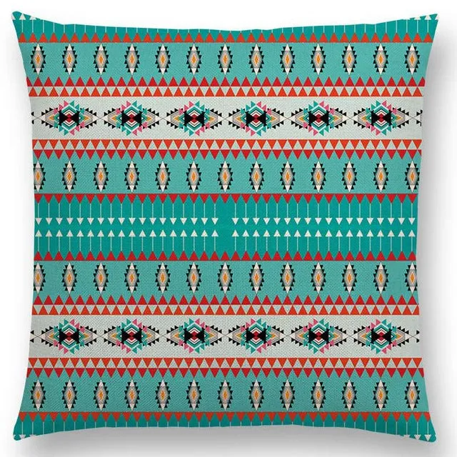 Boho Primitive Geometric Pattern Pillow Case