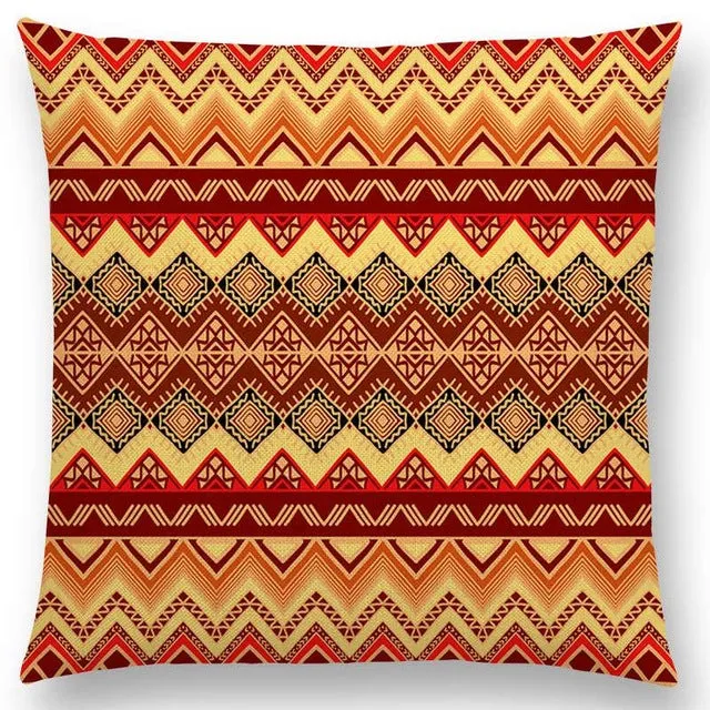 Boho Primitive Geometric Pattern Pillow Case