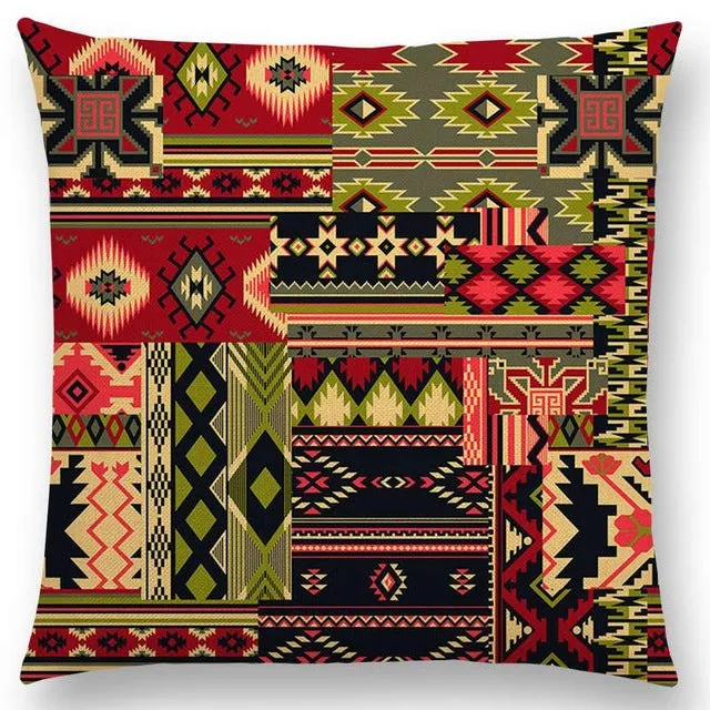 Boho Primitive Geometric Pattern Pillow Case