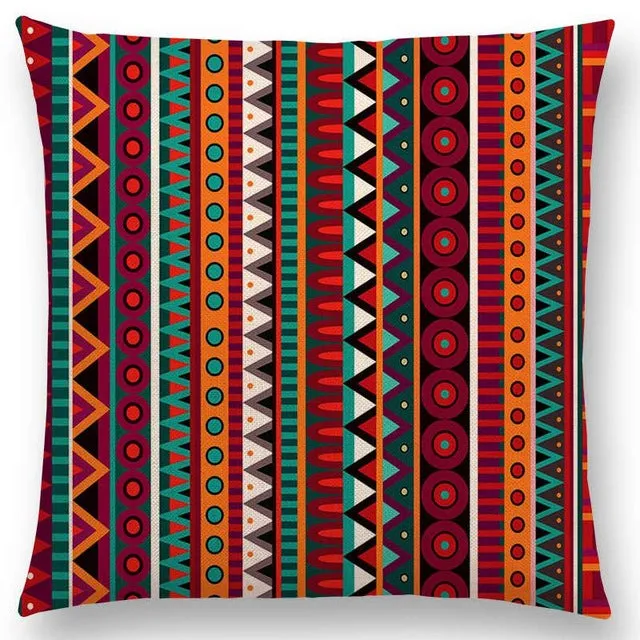 Boho Primitive Geometric Pattern Pillow Case
