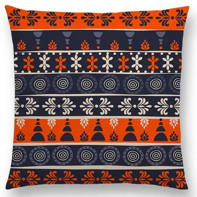Boho Primitive Geometric Pattern Pillow Case