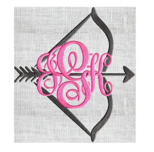 Bow and Arrow Font Frame Monogram Design -Font not included - EMBROIDERY DESIGN FILE - Instant download - Hus Dst Exp Jef Pes Vp3 formats INSTANT DOWNLOAD