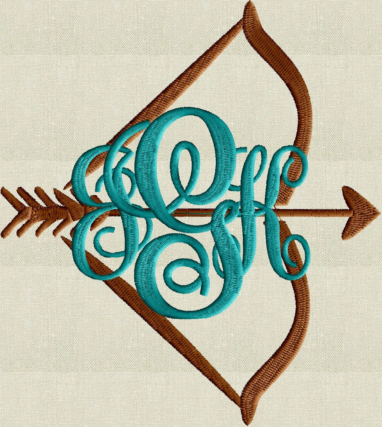 Bow and Arrow Font Frame Monogram Design -Font not included - EMBROIDERY DESIGN FILE - Instant download - Hus Dst Exp Jef Pes Vp3 formats INSTANT DOWNLOAD