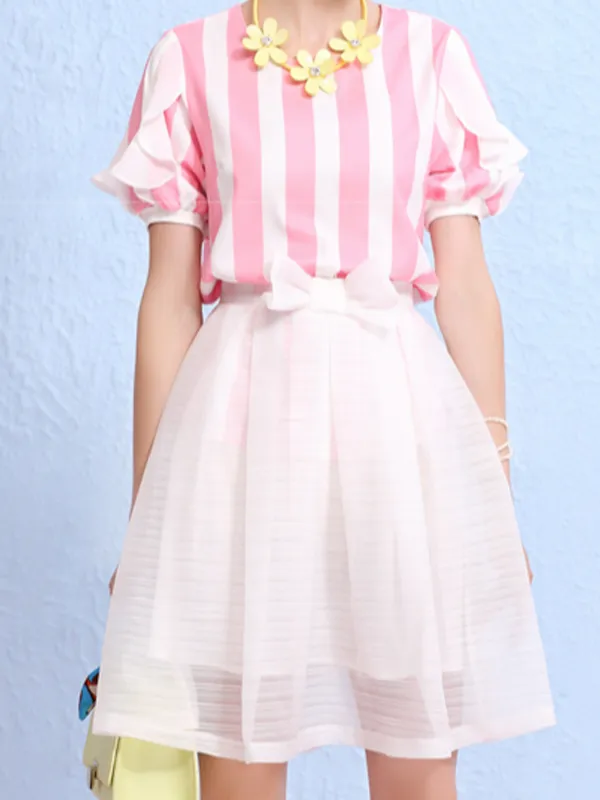 bow organza skirt in green