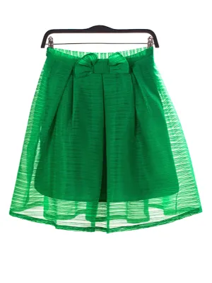 bow organza skirt in green