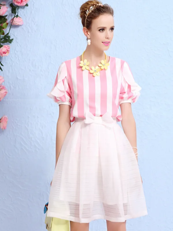 bow organza skirt in green