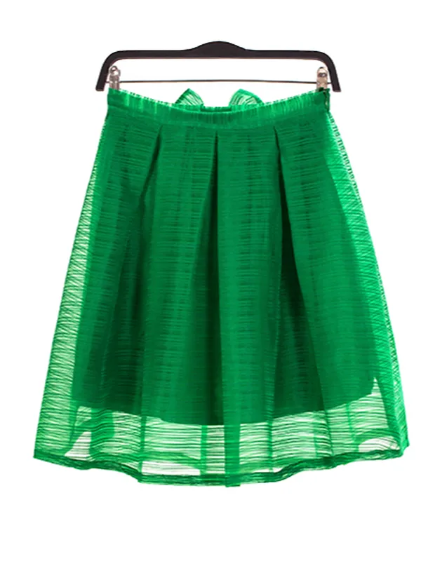 bow organza skirt in green