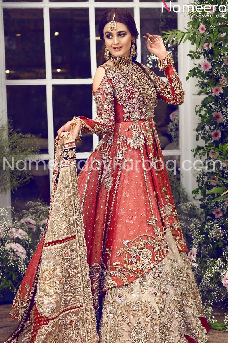 Bridal Frocks Pakistani Designer Wedding Wear #BN171