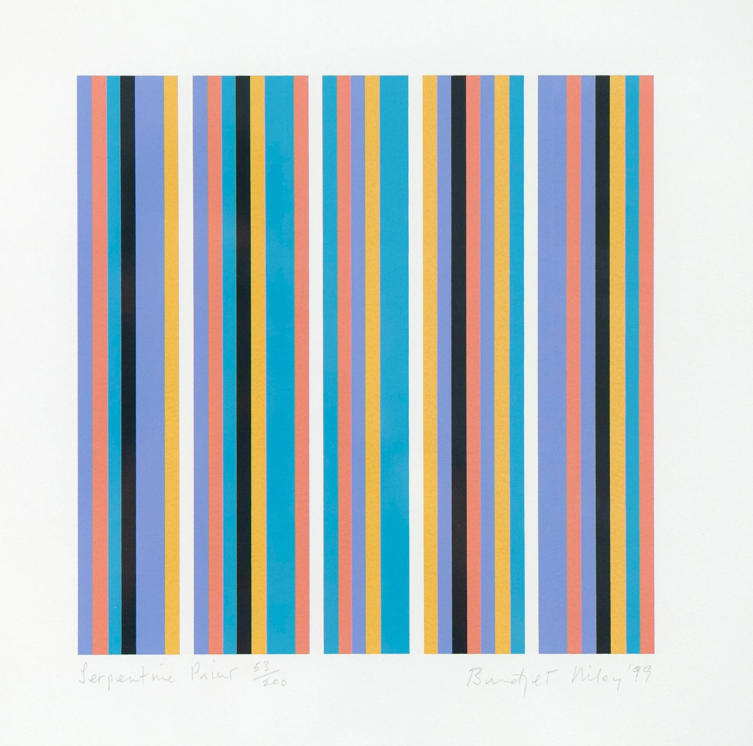 BRIDGET RILEY "SERPENTINE" SCREENPRINT, 1999