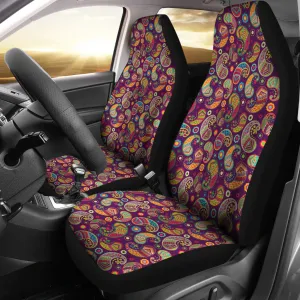 Bright Colorful Paisley Pattern Car Seat Covers