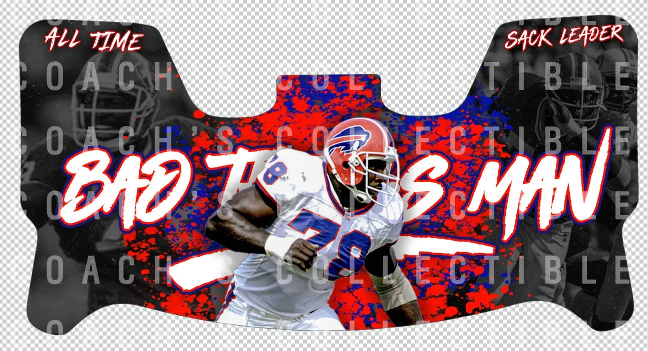 Bruce Smith Custom Visor for Any Full Size Riddell Helmet (Universal Fit)