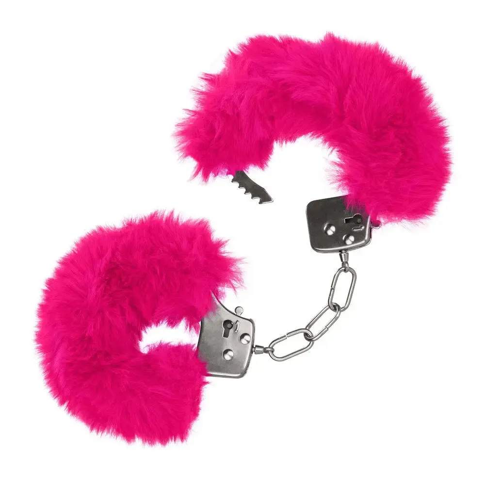 California Exotic Pink Ultra Fluffy Furry Metal Cuffs with 2 Keys