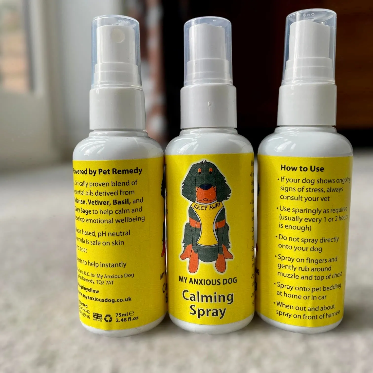 Calming spray for anxious dogs