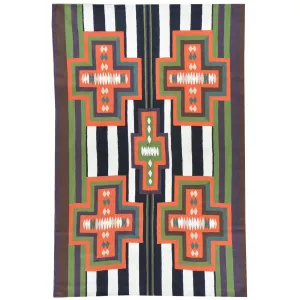 Chain-Stitched Kashmir Southwestern Handmade Wool Rug (Size 4.0 X 6.0) Brrsf-930