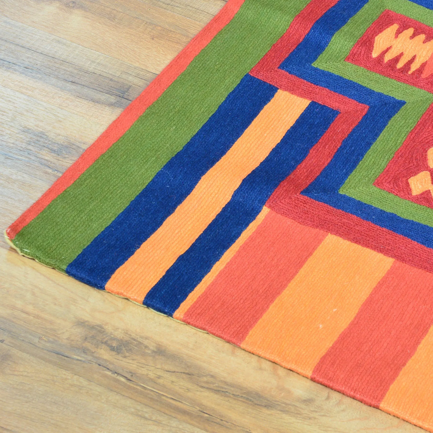 Chain-Stitched Kashmir Southwestern Handmade Wool Rug (Size 4.0 X 6.0) Cwral-8307