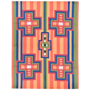 Chain-Stitched Kashmiri SouthWestern Design Wool Rug (Size 5.0 X 6.11) Brrsf-1497