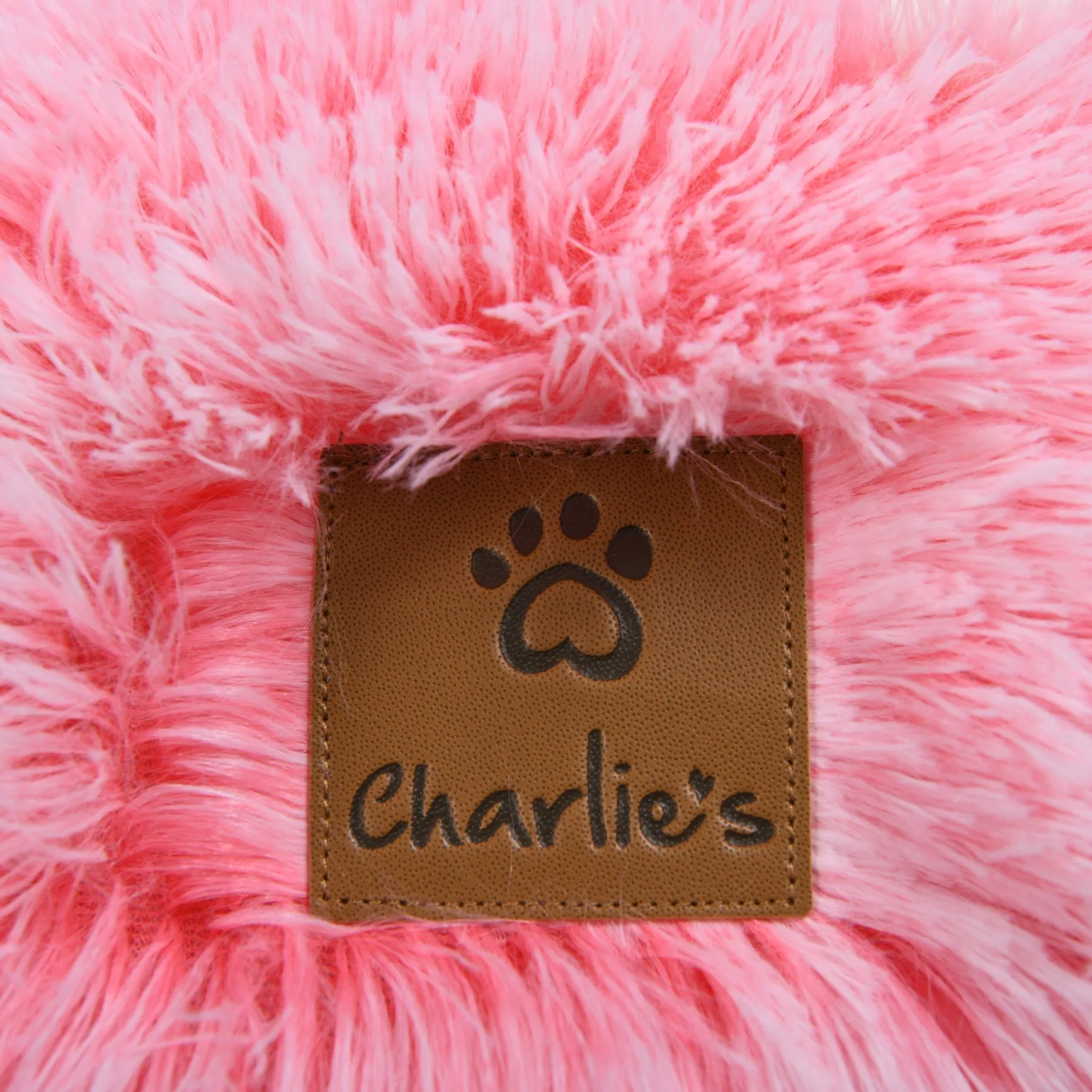Charlie's Snookie Hooded Faux Fur Calming Dog Bed Ombre Pink Medium