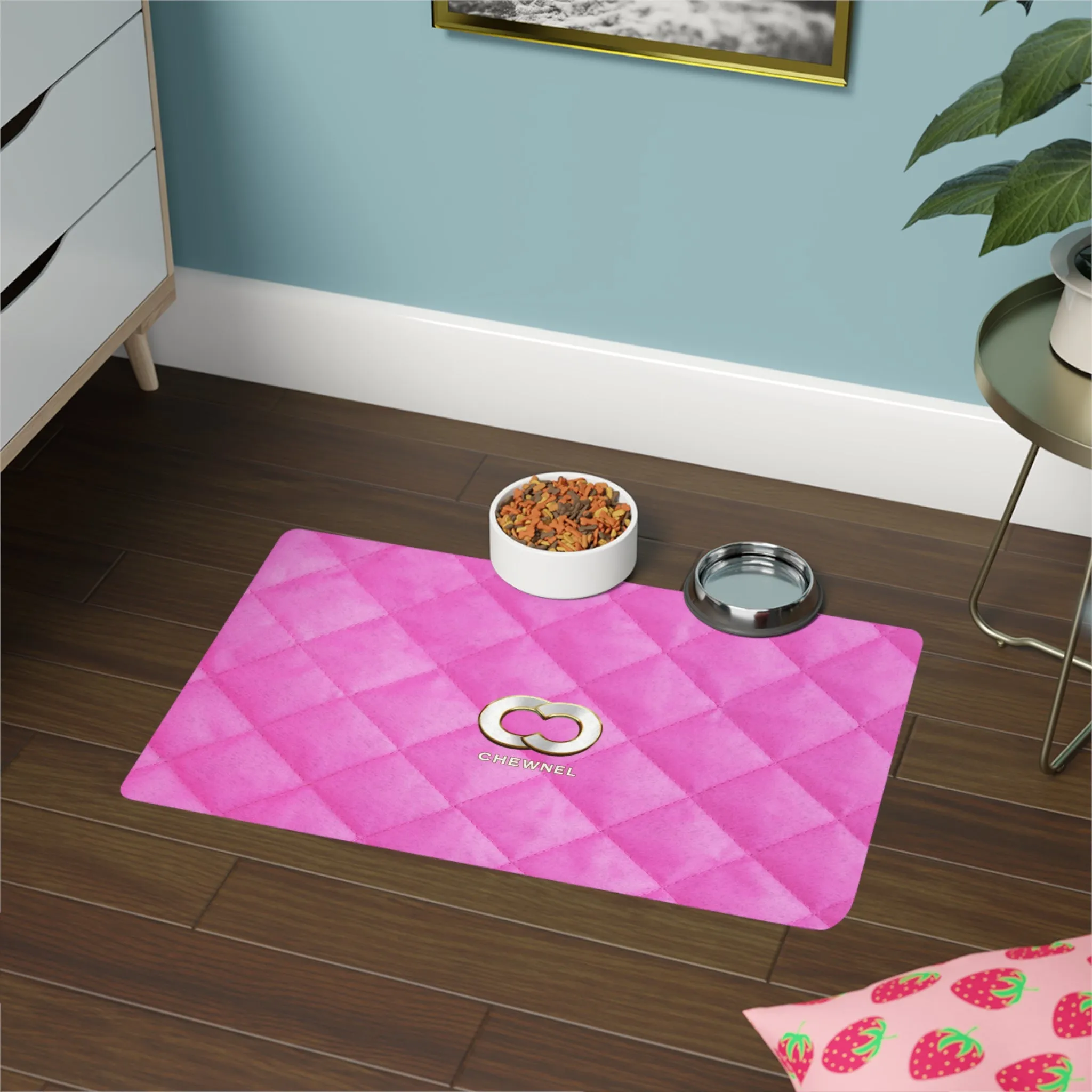 Chewnel Faux-Designer Pet Food Mat