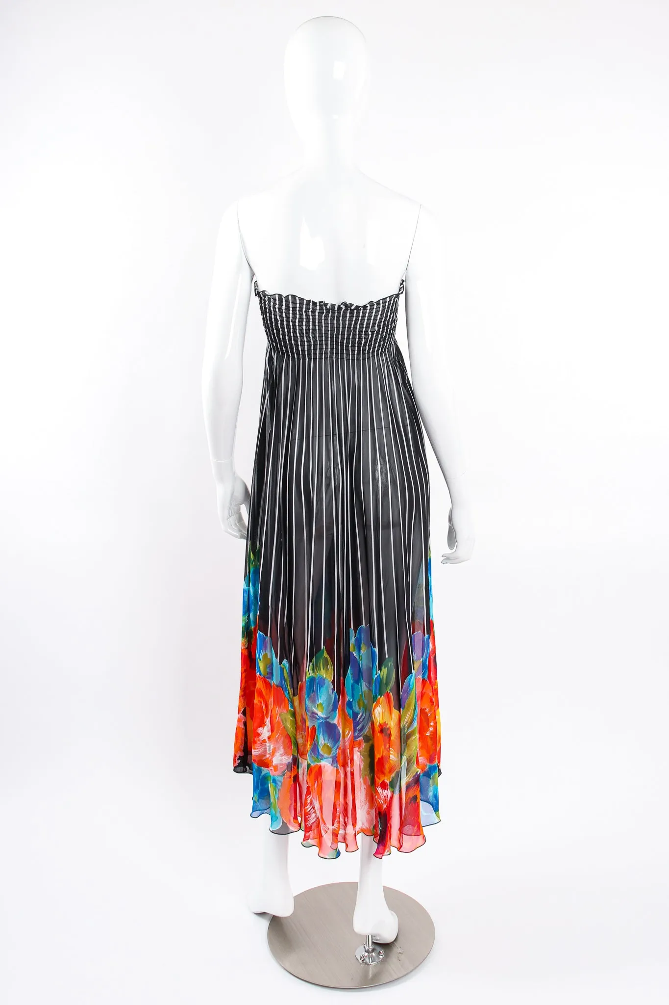 Chiffon Striped Floral Coverup Skirt