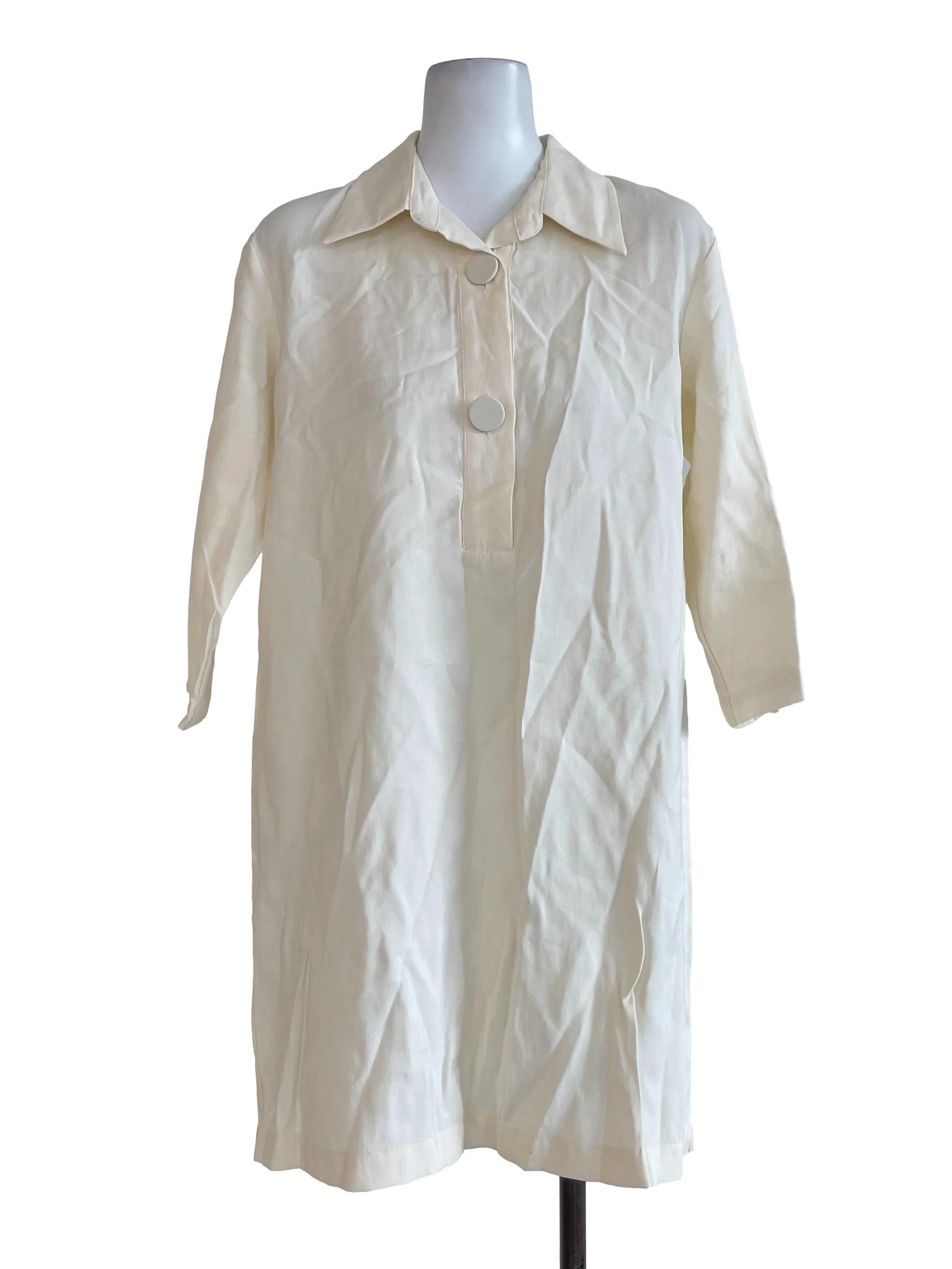 Chiffon White Tunic Shirt Dress