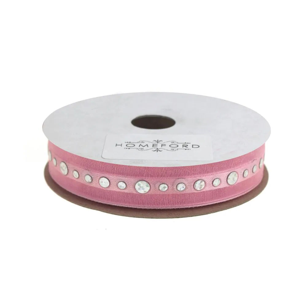 Circle Bling Center Sheer Ribbon, 5/8-Inch 3 Yards