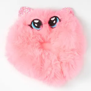 Claire's Medium Furry Cat Hair Scrunchie | Pink