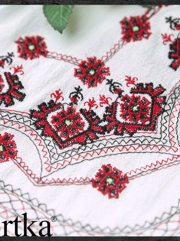 Clearance -  tri-bow embroidery shirt dress