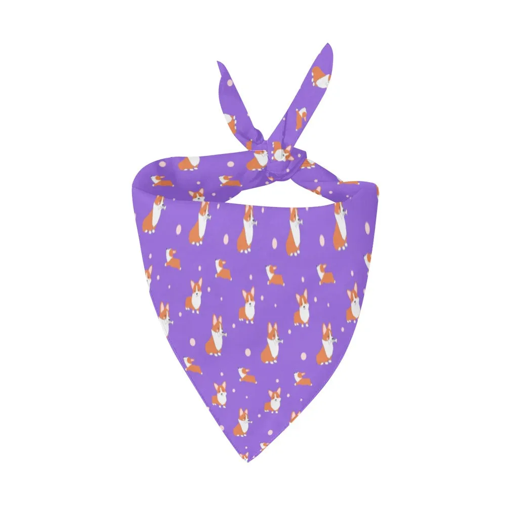 Corgi Pet Bandana - Purple