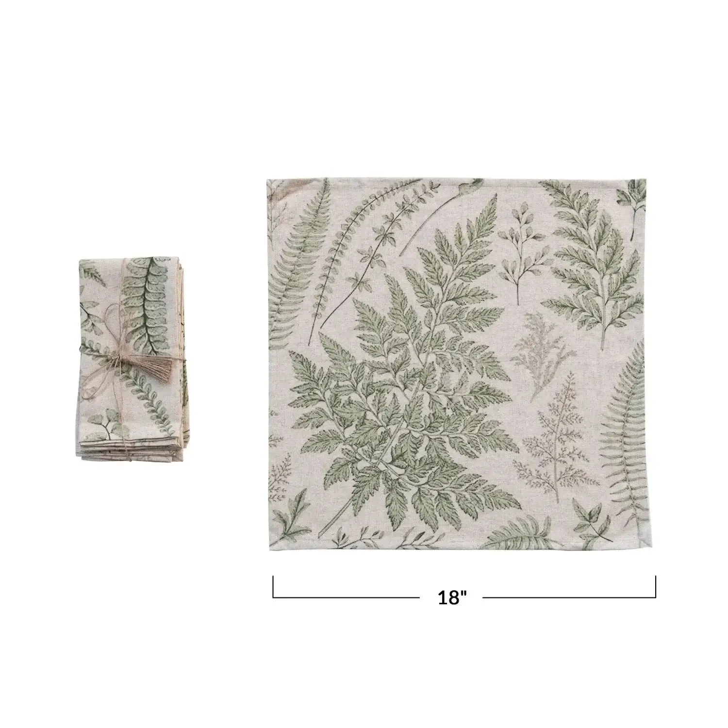 COTTON & LINEN PRINTED NAPKINS, SET OF 4