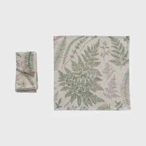 COTTON & LINEN PRINTED NAPKINS, SET OF 4