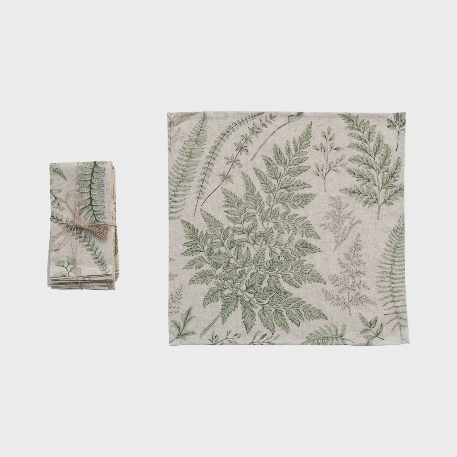 COTTON & LINEN PRINTED NAPKINS, SET OF 4