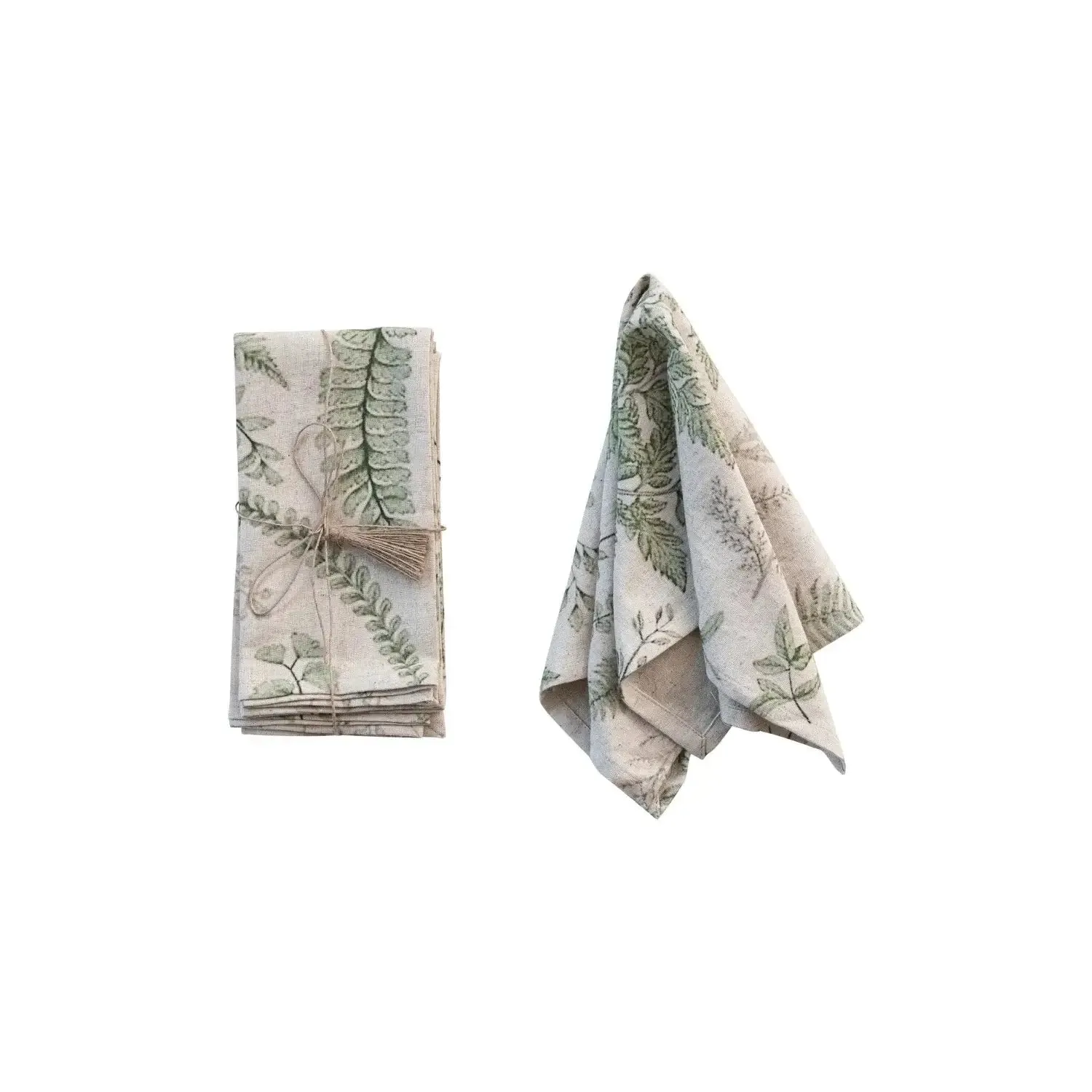 COTTON & LINEN PRINTED NAPKINS, SET OF 4