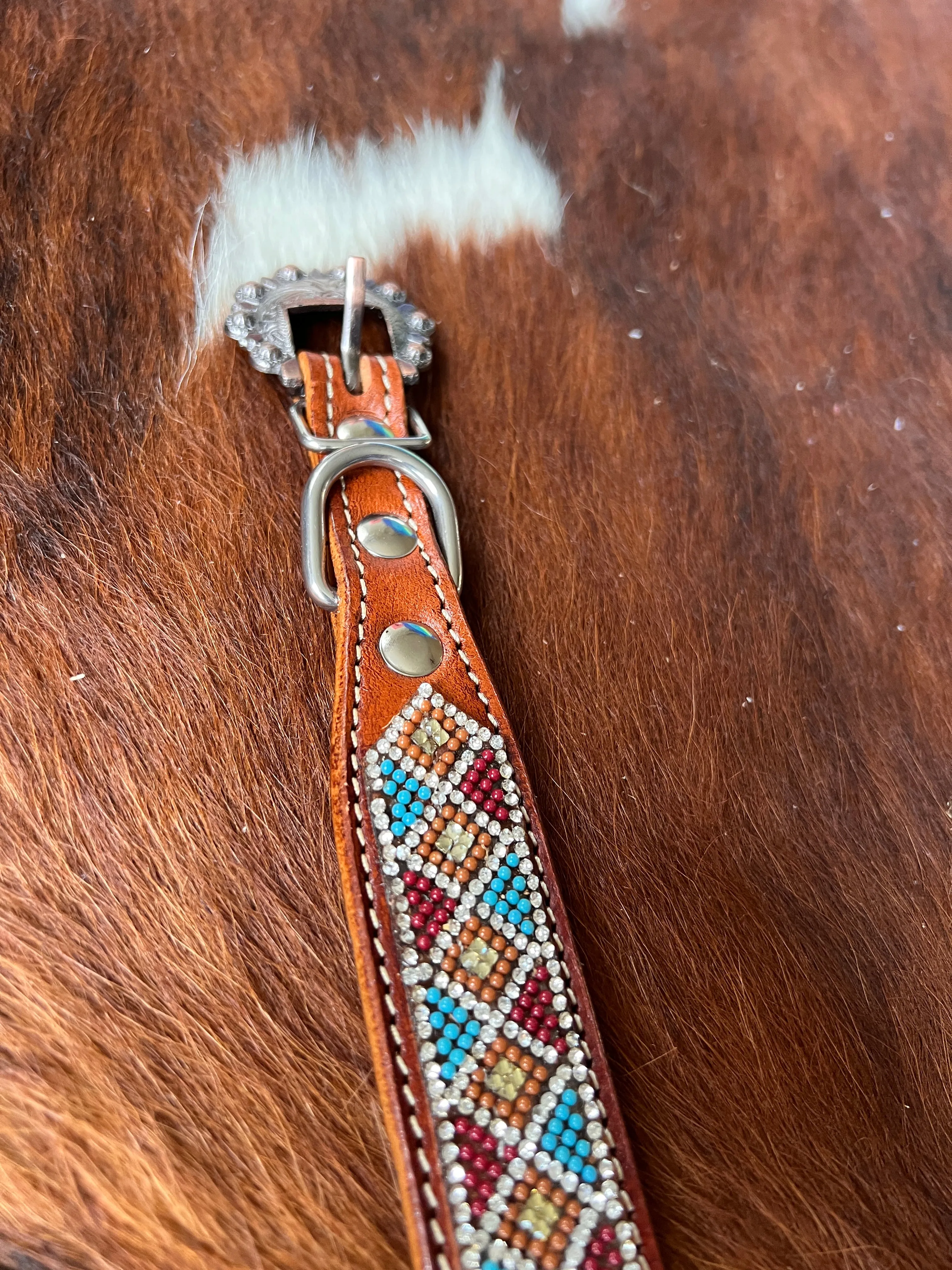 Crystal Rhinestone Collar -Maroon & Blue
