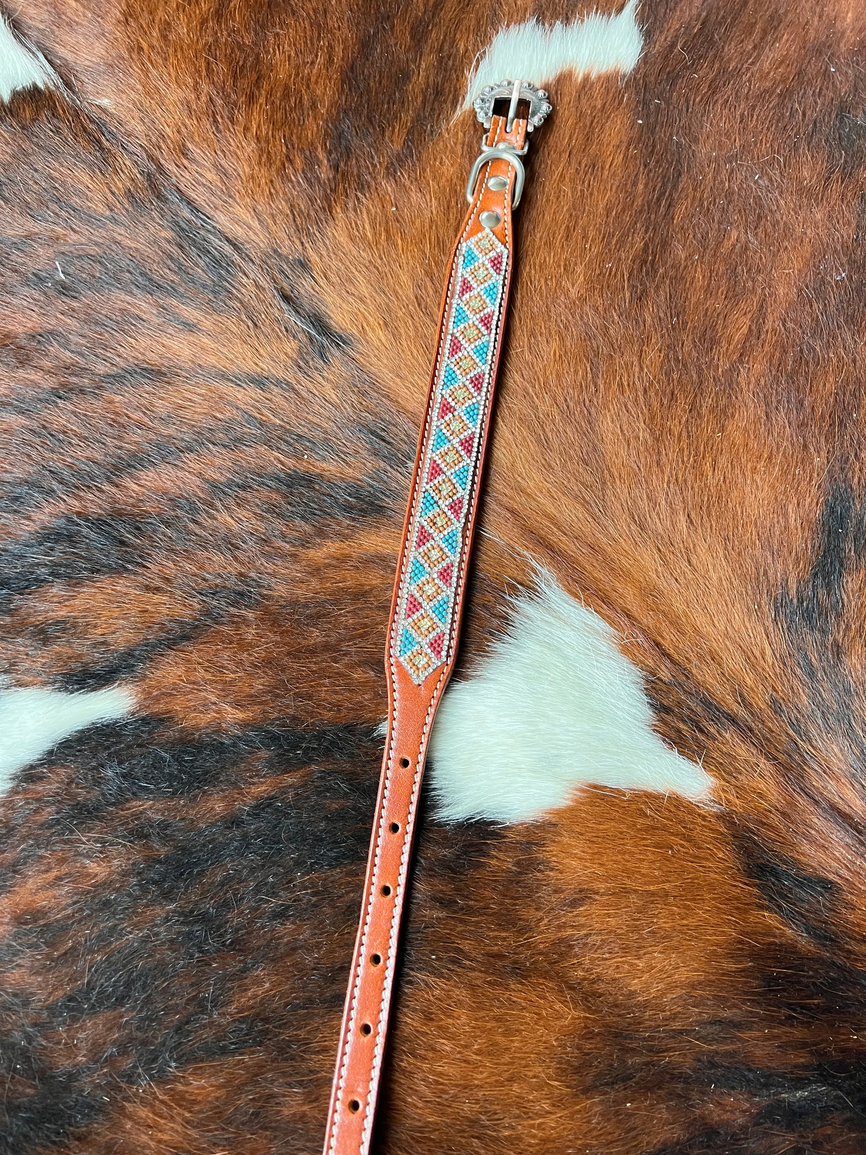 Crystal Rhinestone Collar -Maroon & Blue