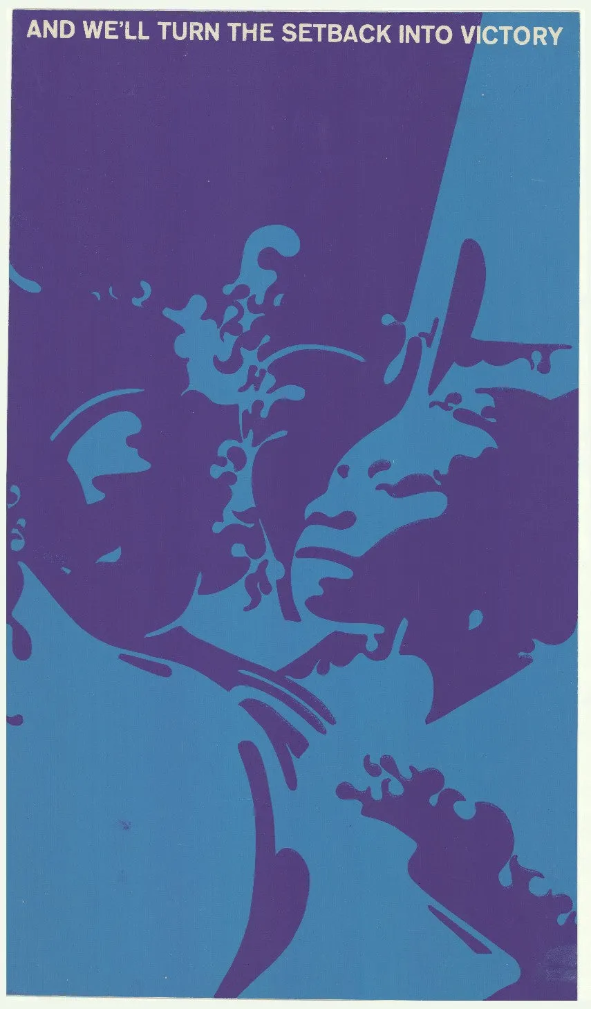 Cuba "And We Will Turn the Setback Into Victory" Framed Poster Duotone Blue Felix Beltran
