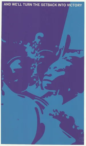 Cuba "And We Will Turn the Setback Into Victory" Framed Poster Duotone Blue Felix Beltran