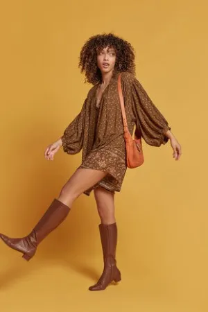 DAISY PRINTED BUBBLE SLEEVE ROMPER