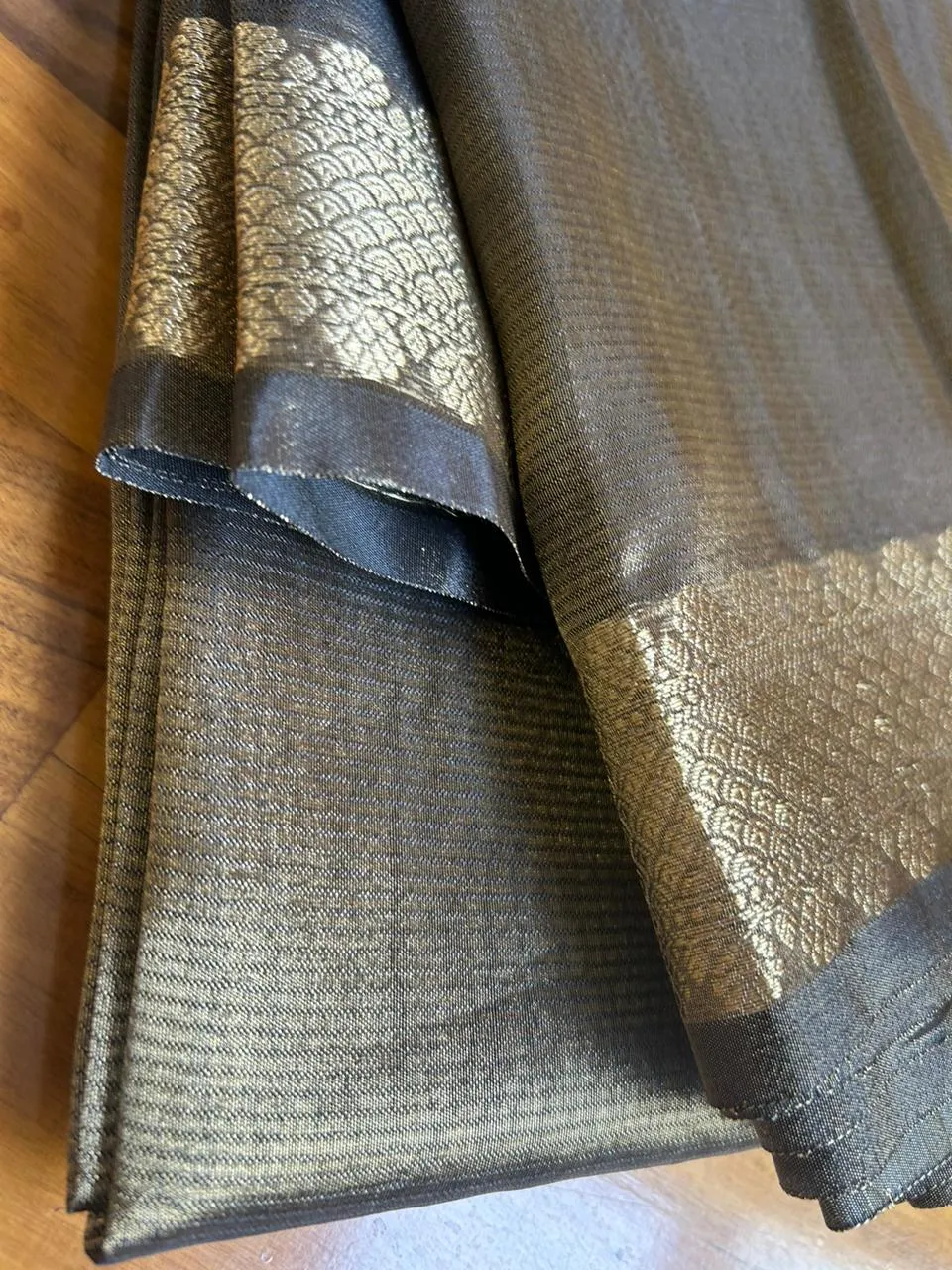 Dark Grey Banarasi Organza Tissue Saree online