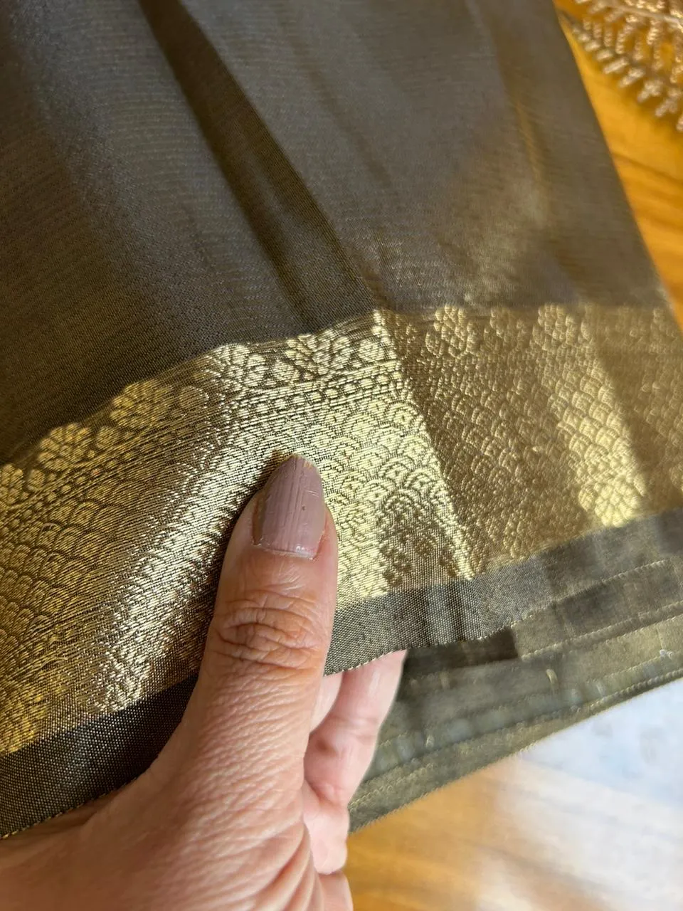 Dark Grey Banarasi Organza Tissue Saree online