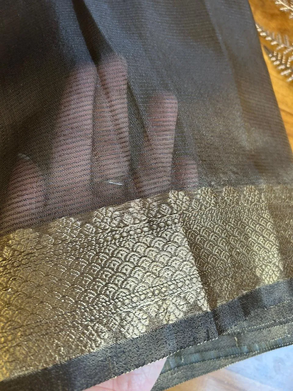 Dark Grey Banarasi Organza Tissue Saree online